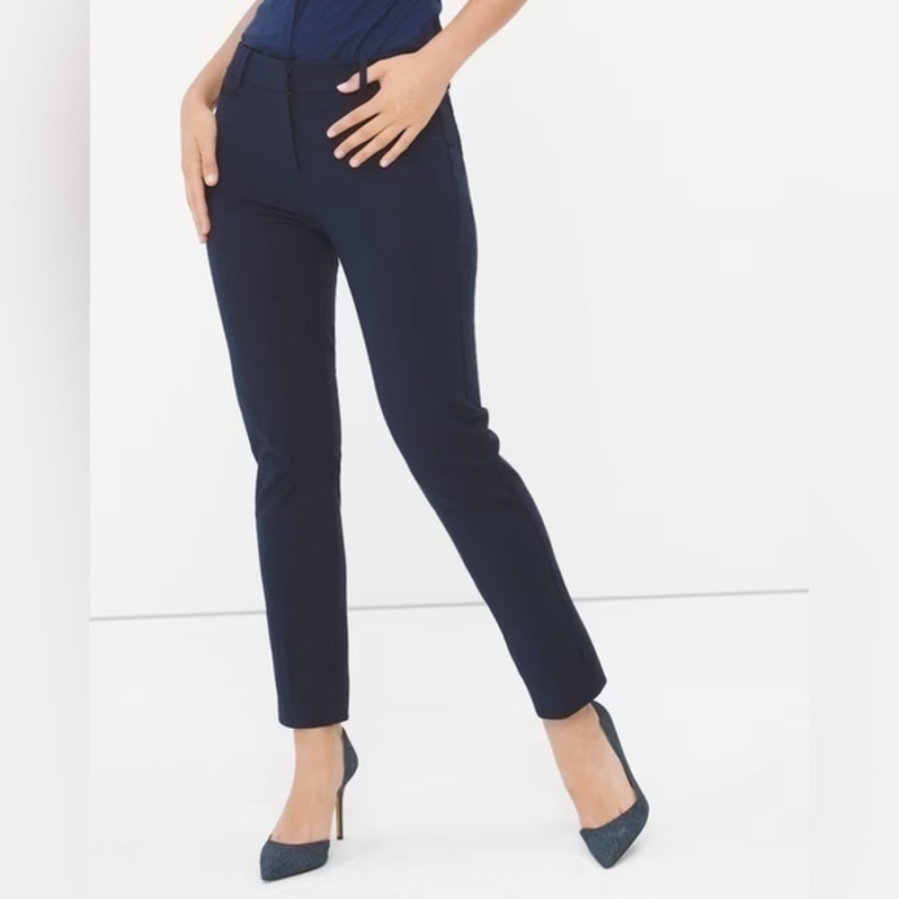 White House Black Market Navy Blue The Slim Ankle Pants 4S 4 Short